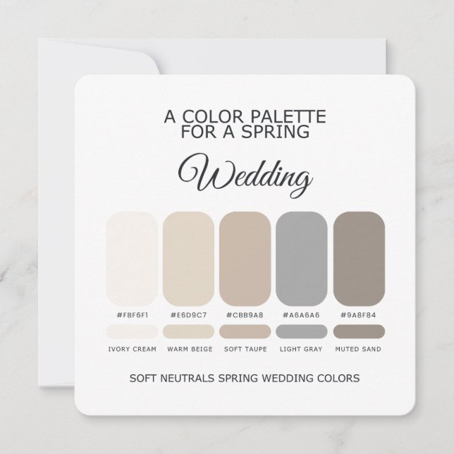 Soft Neutrals Spring Wedding Palette 2026 Card (Front)