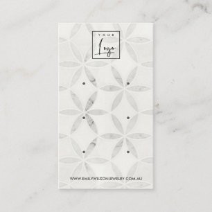SOFT OFF WHITE FLORAL 3 STUD EARRING DISPLAY CARD