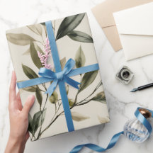 Soft Olive Beige Olive Branch Watercolor Pattern
