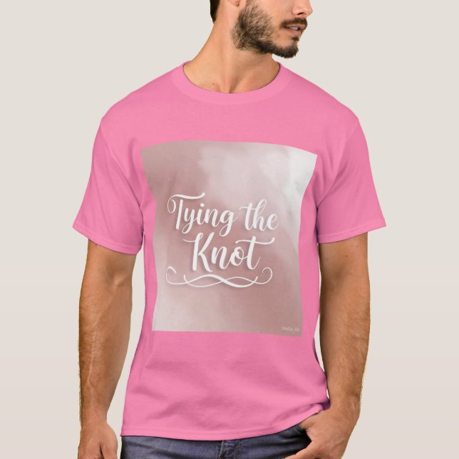 Soft Ombré Tying The Knot Mens Tshirt (Front)