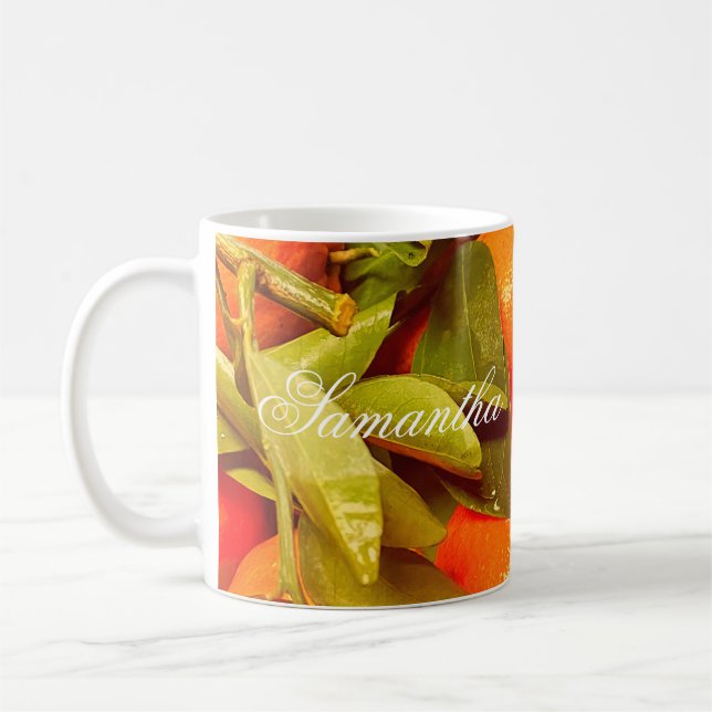 Soft Orange Fruit Aesthetic Coffee Mug (Left)