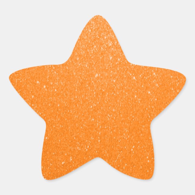 Soft Orange Glitter Star Sticker (Front)