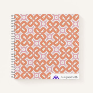 Soft Orange & Pink Floral Geometric Notebook – Aes