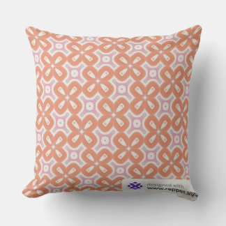 Soft Orange & Pink Floral Geometric Pillow – Moder