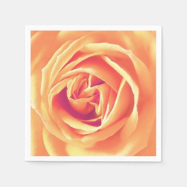 Soft orange rose print napkin (Front)