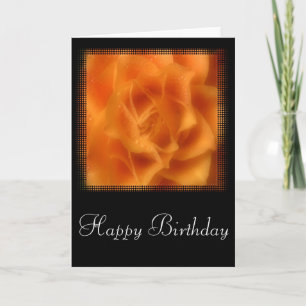 Soft Orange Roses Happy Birthday Card Design 1