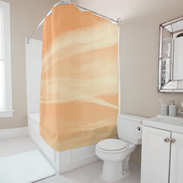 Soft Orange Yellow Sky Dream 1 Shower Curtain (In Situ)