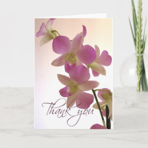 Soft orchid thank you note cards