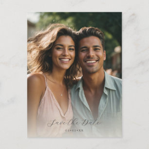 soft organic photo save the date postcard