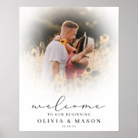 Soft Overlay Wedding Welcome Sign with Photo