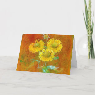 Soft painted sunflowers card