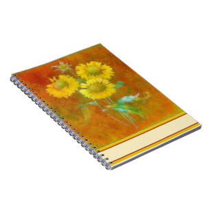 Soft painted sunflowers notebook