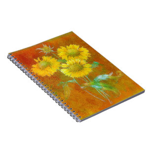 Soft painted sunflowers notebook