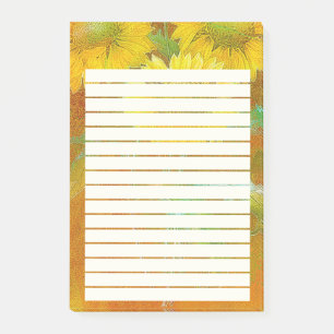 Soft painted sunflowers post-it notes