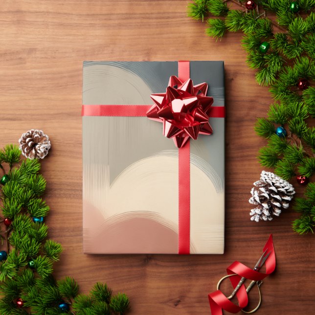 Soft Painterly Clouds Wrapping Paper — Neutral Bru (Holiday Gift)