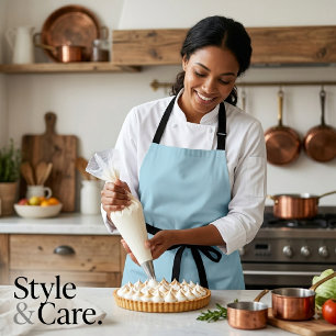 Soft Pale Blue Apron Classic Minimal Kitchen Style