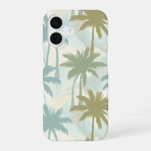 Soft Palm Trees – Pastel Tropical Pattern iPhone 16 Case