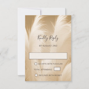 Soft Pampas Grass Photo Boho RSVP Card