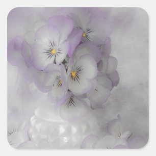 Soft Pansies Square Sticker