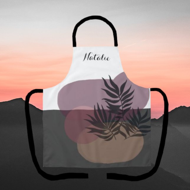 Soft Pastel Abstract Lavender Tropical Apron (Creator Uploaded)