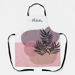 Soft Pastel Abstract Pink Tropical Apron