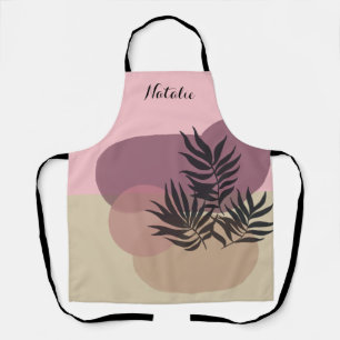Soft Pastel Abstract Tan Pink Tropical Apron
