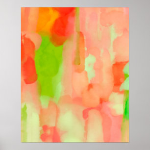 Soft Pastel Abstract Watercolour Painting Poster
