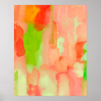 Soft Pastel Abstract Watercolour Painting Poster