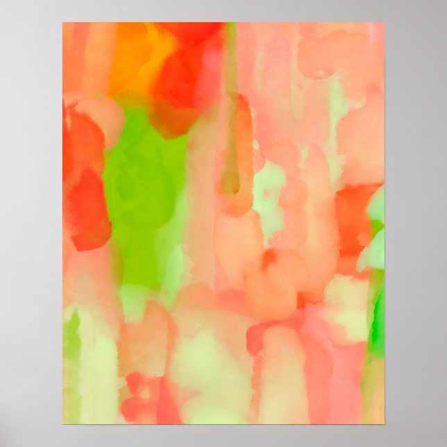 Soft Pastel Abstract Watercolour Painting Poster (Front)