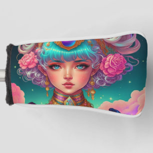 Soft Pastel Anime Girl Golf Head Cover