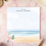 Soft Pastel Beach Ocean Floral Personalised Name Notepad<br><div class="desc">Embrace the tranquillity of the seaside with this personalised notepad. A serene beach scene, featuring gentle waves, soft sand, and delicate pink flowers, graces the lower portion of the design. The pastel colour palette creates a calming and elegant feel. Add your custom text to make this notepad a unique and...</div>