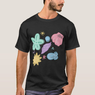 Soft Pastel Beach Shells Illustration T-Shirt