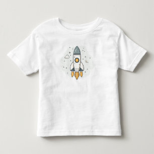 Soft Pastel Beige Rocket Ship  Toddler T-Shirt