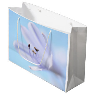 Soft Pastel Blue Purple Flower Large Gift Bag