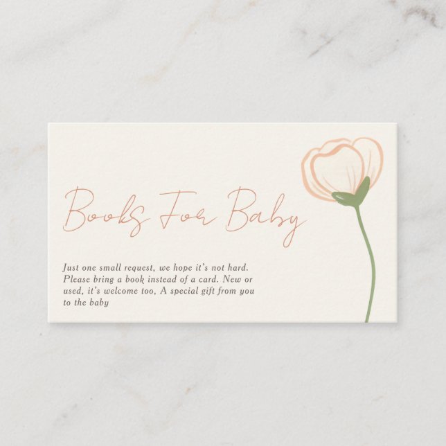 Soft Pastel Boho Baby Shower Book Request Enclosure Card (Front)