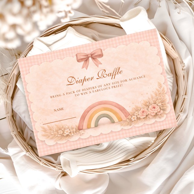 Soft Pastel Boho Rainbow Diapper Raffle Enclosure Card (Creator Uploaded)