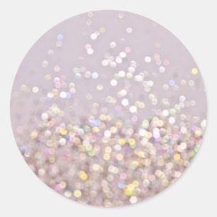 Soft Pastel Bokeh Sparkles Classic Round Sticker