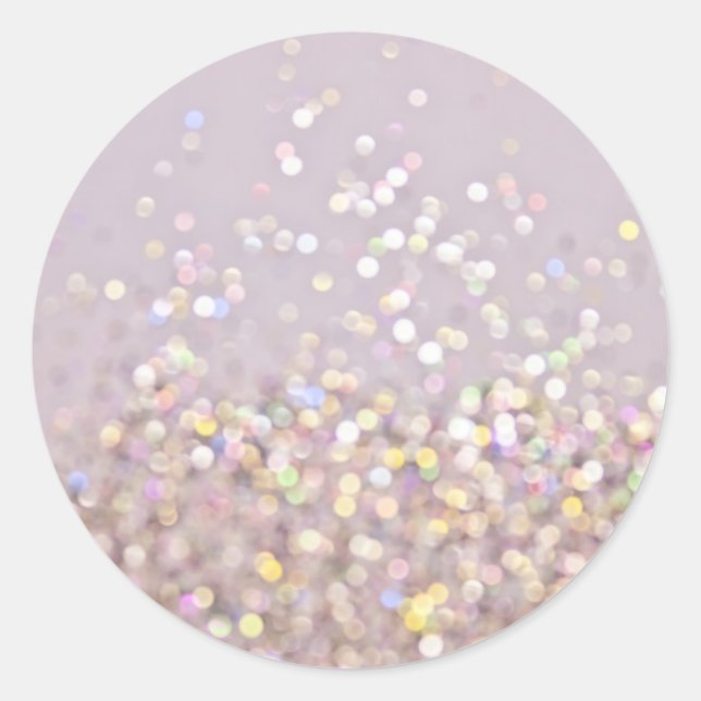 Soft Pastel Bokeh Sparkles Classic Round Sticker (Front)