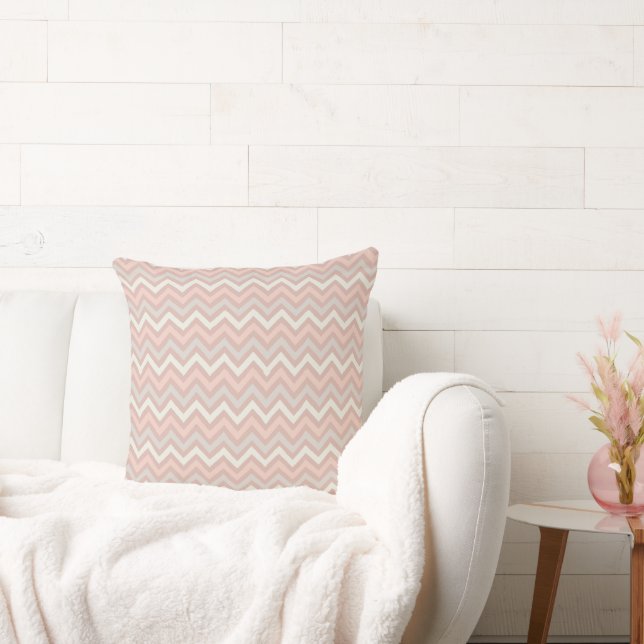 Soft Pastel Chevron Zigzag Pattern Cushion (Couch)