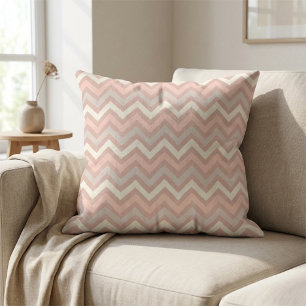 Soft Pastel Chevron Zigzag Pattern Cushion