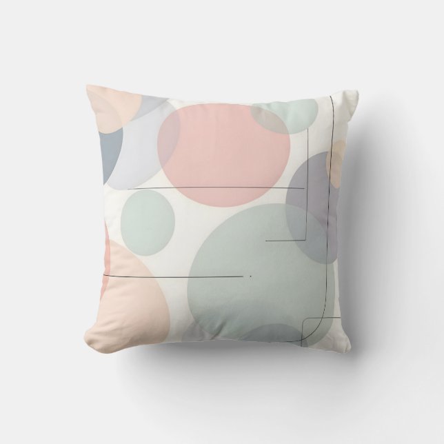 Soft Pastel Circle Pattern.Modern Outdoor  Cushion (Front)