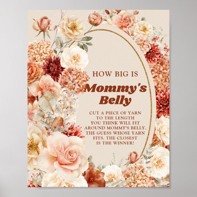 Soft pastel colourful How big Mummy's belly game Poster (Front)