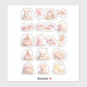 Soft Pastel Cute Bunny Teddy Bear Coquette