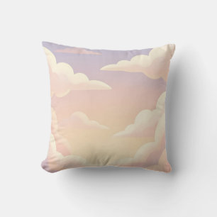 Soft Pastel Dreamy Clouds Lavender Pink Sky Cushion