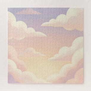 Soft Pastel Dreamy Clouds Lavender Pink Sky Jigsaw Puzzle