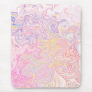 Soft Pastel Dreamy Marble Swirl Abstract Art Mouse Mat