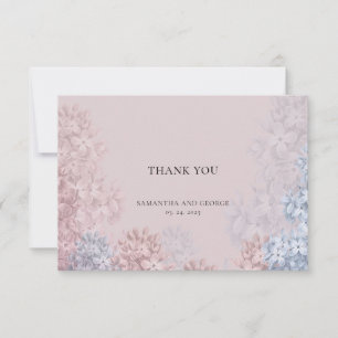 Soft pastel dusty pink dusty blue spring hyacinths thank you card