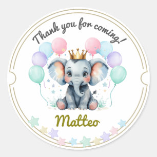 Soft Pastel Elephant Thank You Stickers