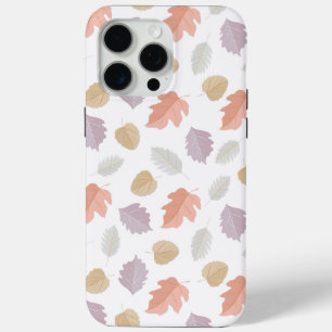 Soft Pastel Fall Leaf Pattern Minimalist Autumn iPhone 15 Pro Max Case