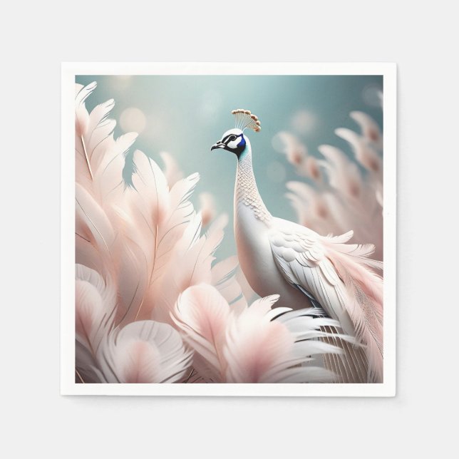 Soft Pastel Feather Elegant Napkin (Front)